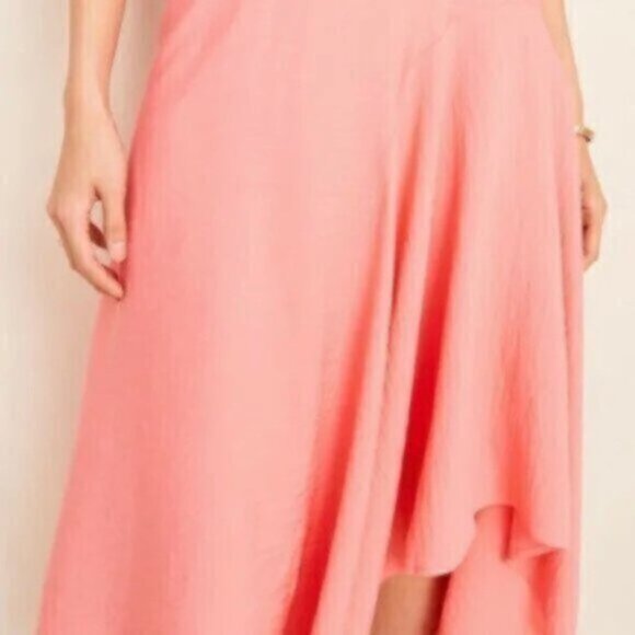 NWT Ann Taylor Coral Asymmetrical Flowy Flare Dress - Picture 3 of 13